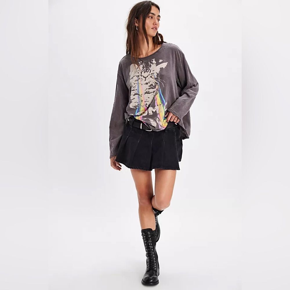 Magnolia Pearl Cosmic Love Rainbow Cat Long-sleeve Tee One Size